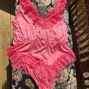 Vintage Alana Gale bodysuit teddy Pink size 4x new without tags